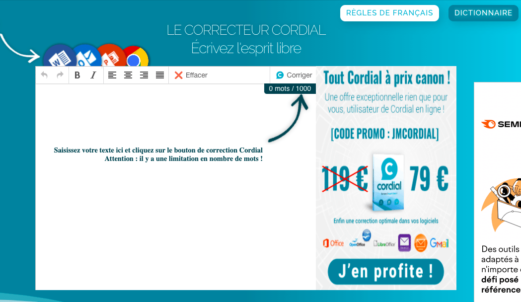 Correcteur grammatical Cordial - Quel correcteur de grammaire en ligne choisir ? - Le comparatif complet