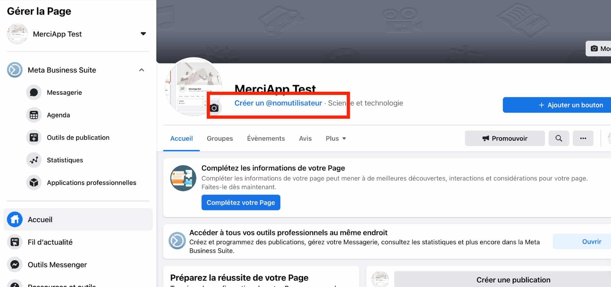 Créer votre page Facebook d'entreprise