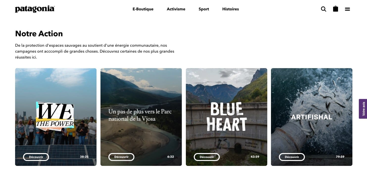 marketing de contenu de patagonia