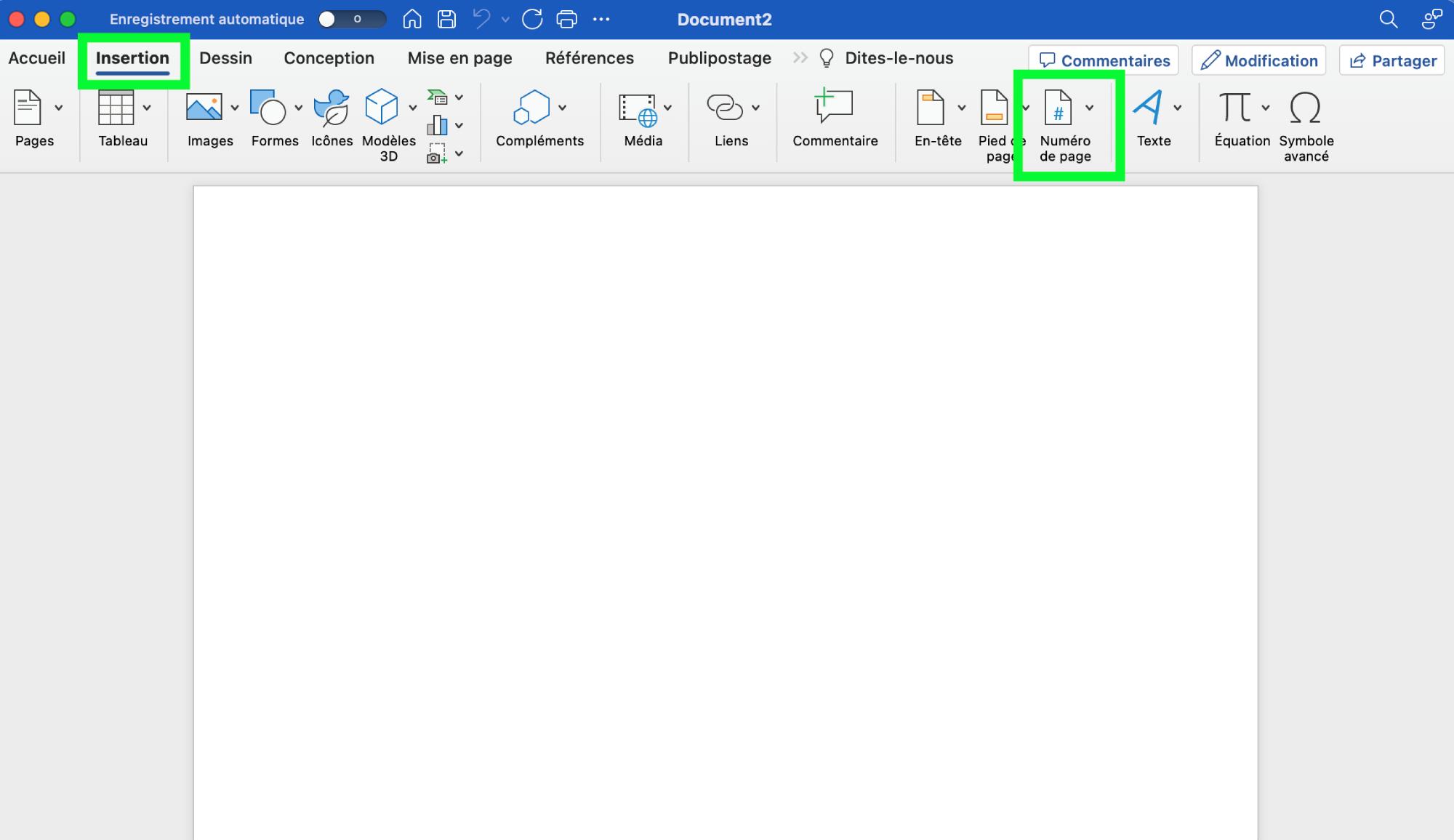 microsoft word ajouter numérotation