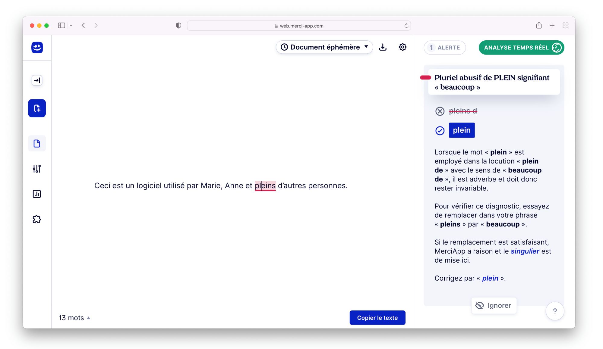 Pluriel abusif MerciApp - LanguageTool VS MerciApp : quel correcteur choisir ?