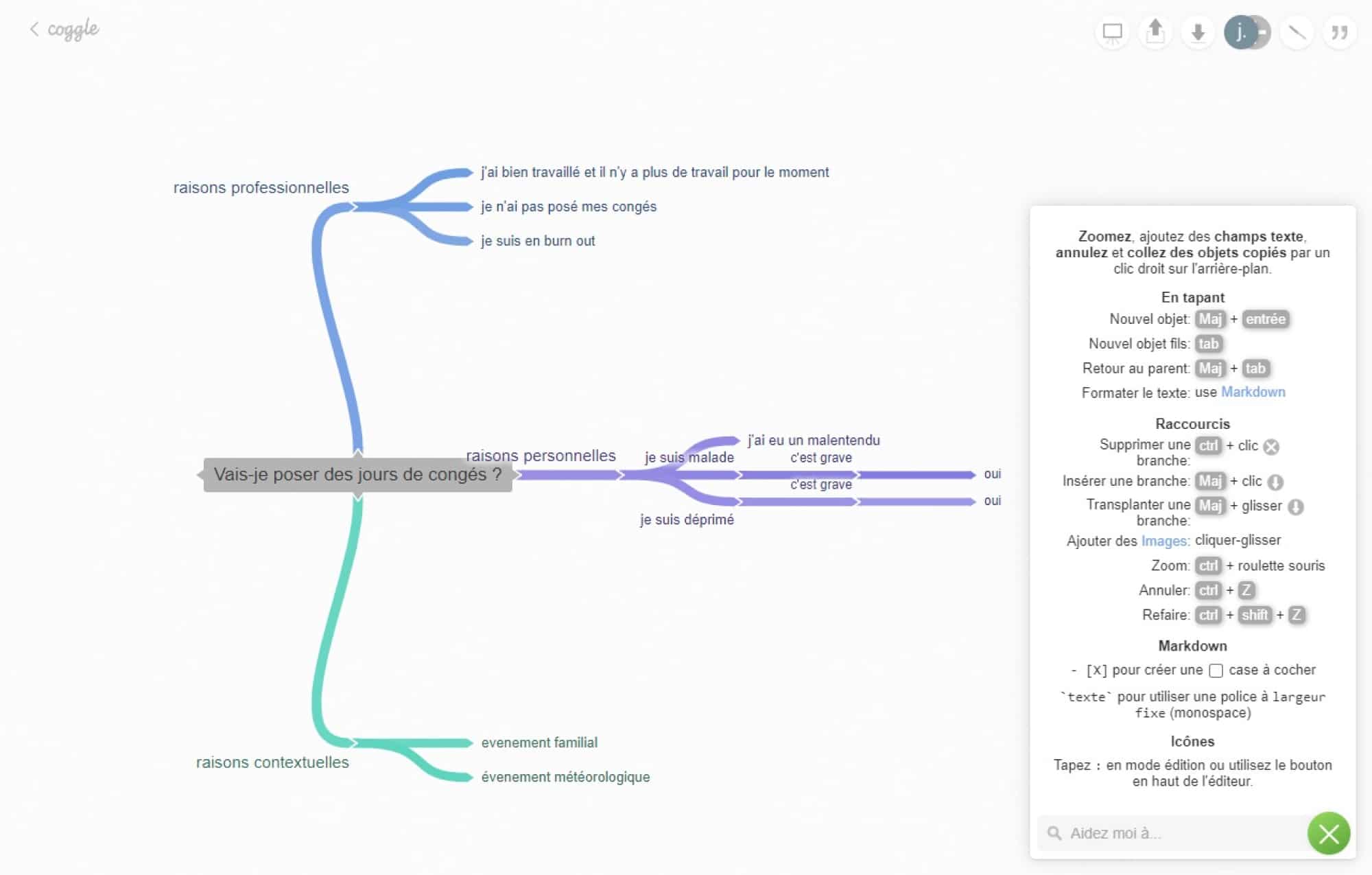 Coggle, mindmapping