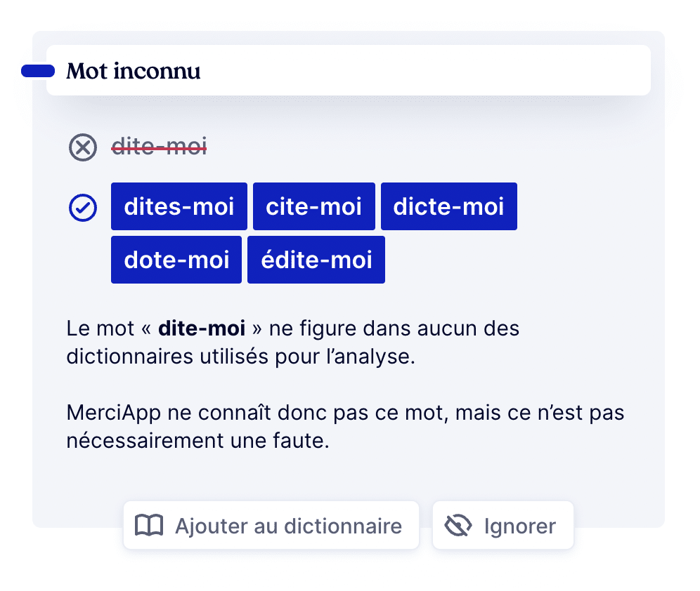 « dites-moi » ou « dite-moi »