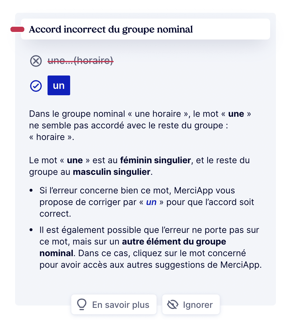 « un horaire » ou  « une horaire »