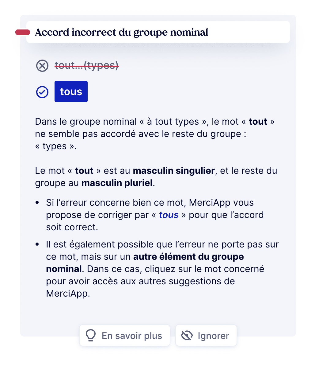 « tout type » ou « tous types »