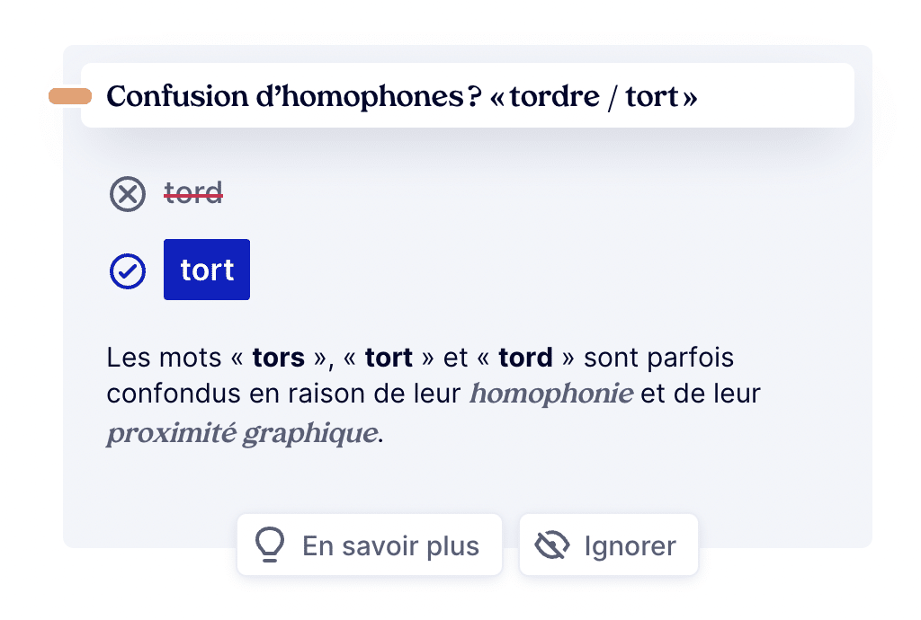 « avoir tort » ou « avoir tord »