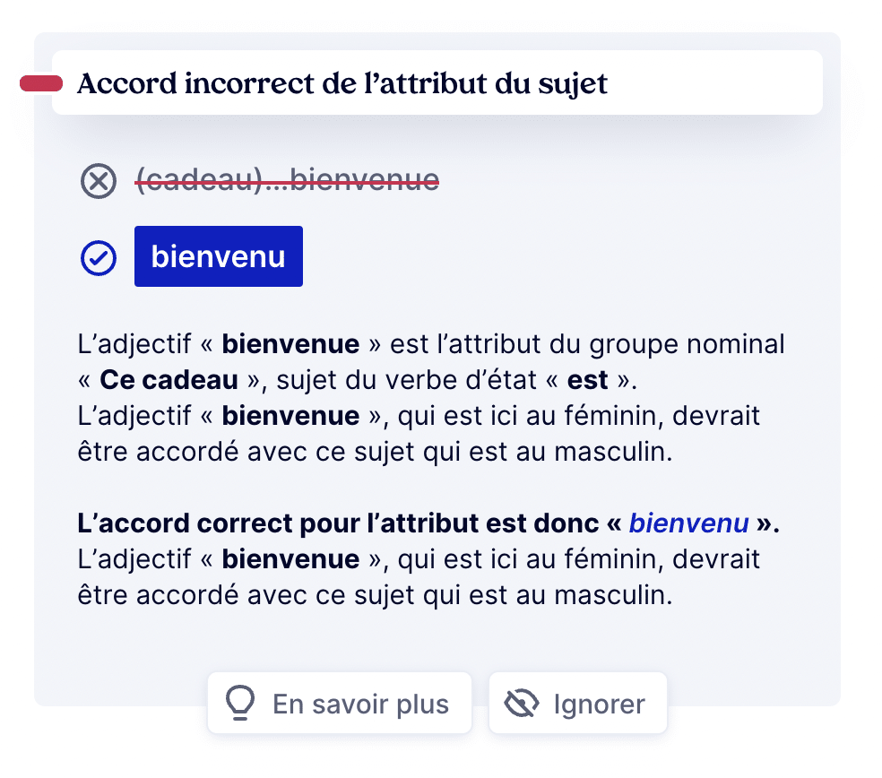 « bienvenue » ou « bienvenu »