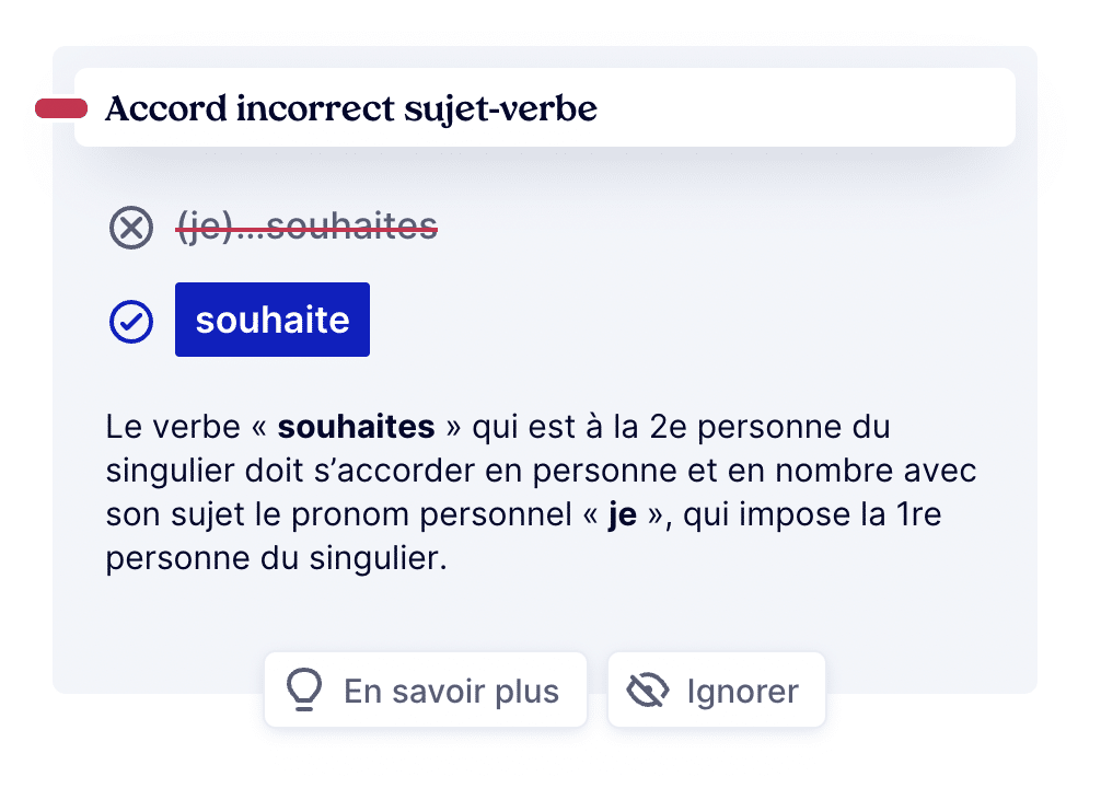 « je vous souhaite » ou « je vous souhaites »