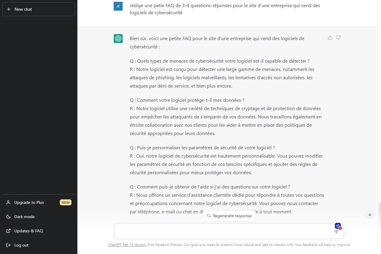 ChatGPT logiciel cybersécurité