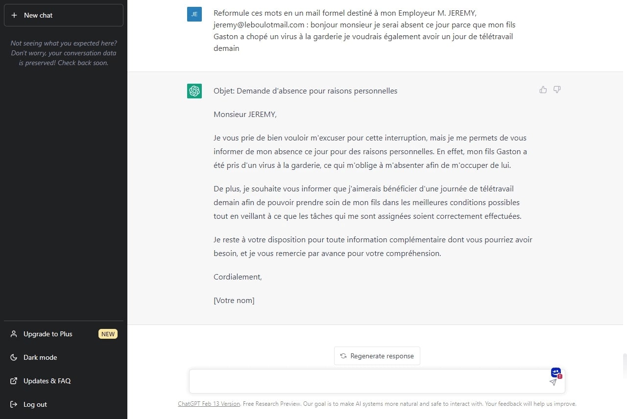 chatgpt reformuler un texte