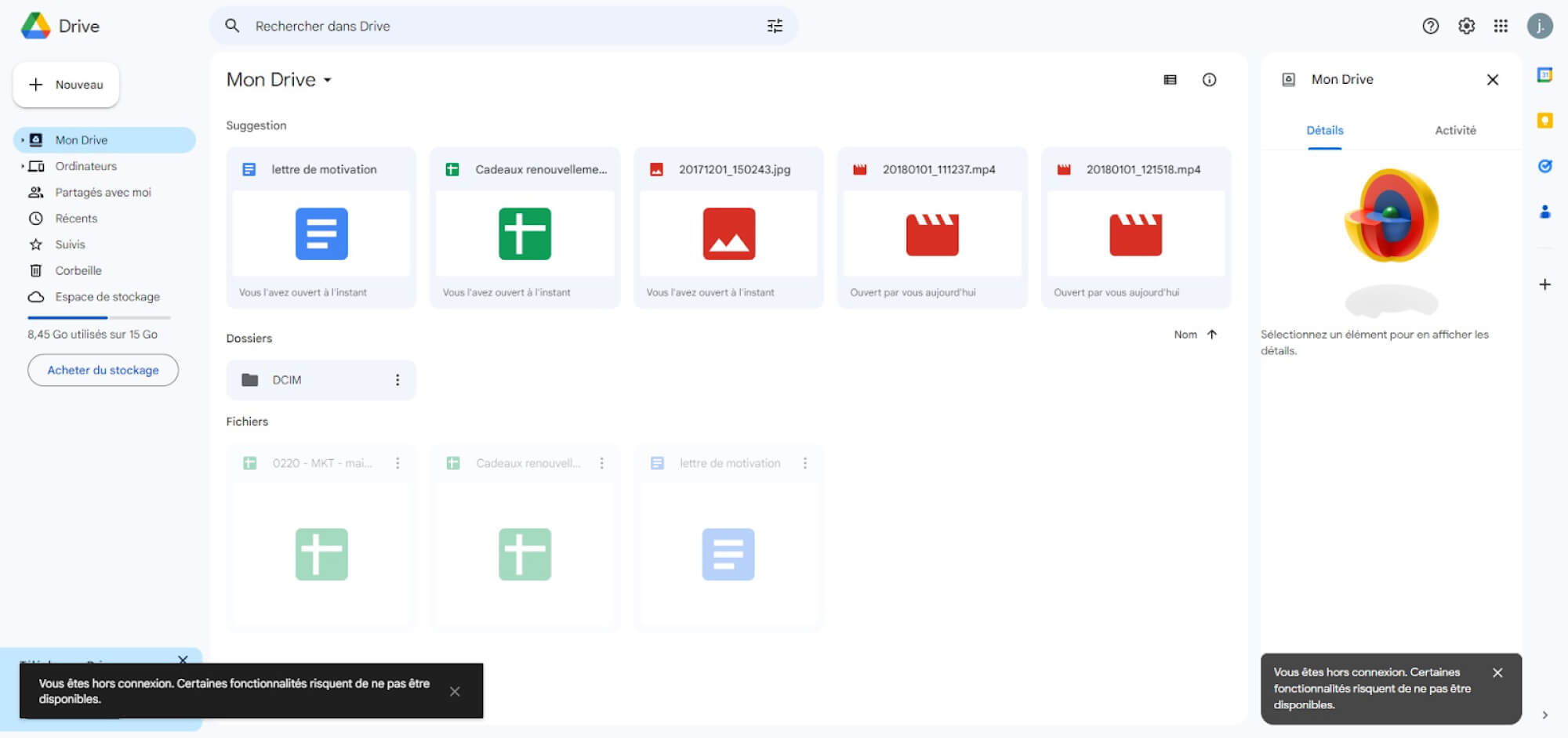 Interface Google Drive