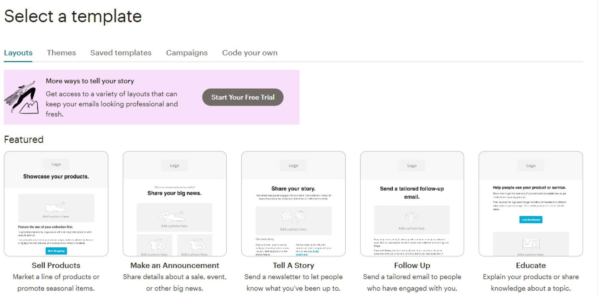 template mail mailchimp