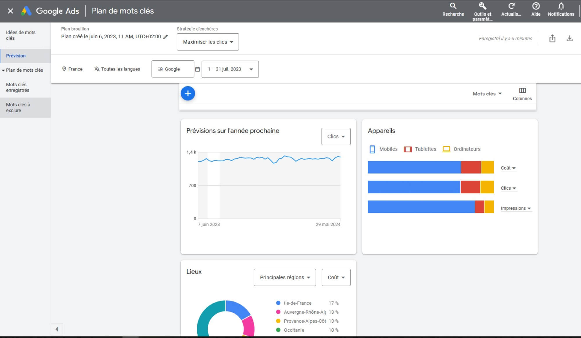 plan de mots clés et exclusion - Google Keyword Planner : outil de planification de mots-clés Google