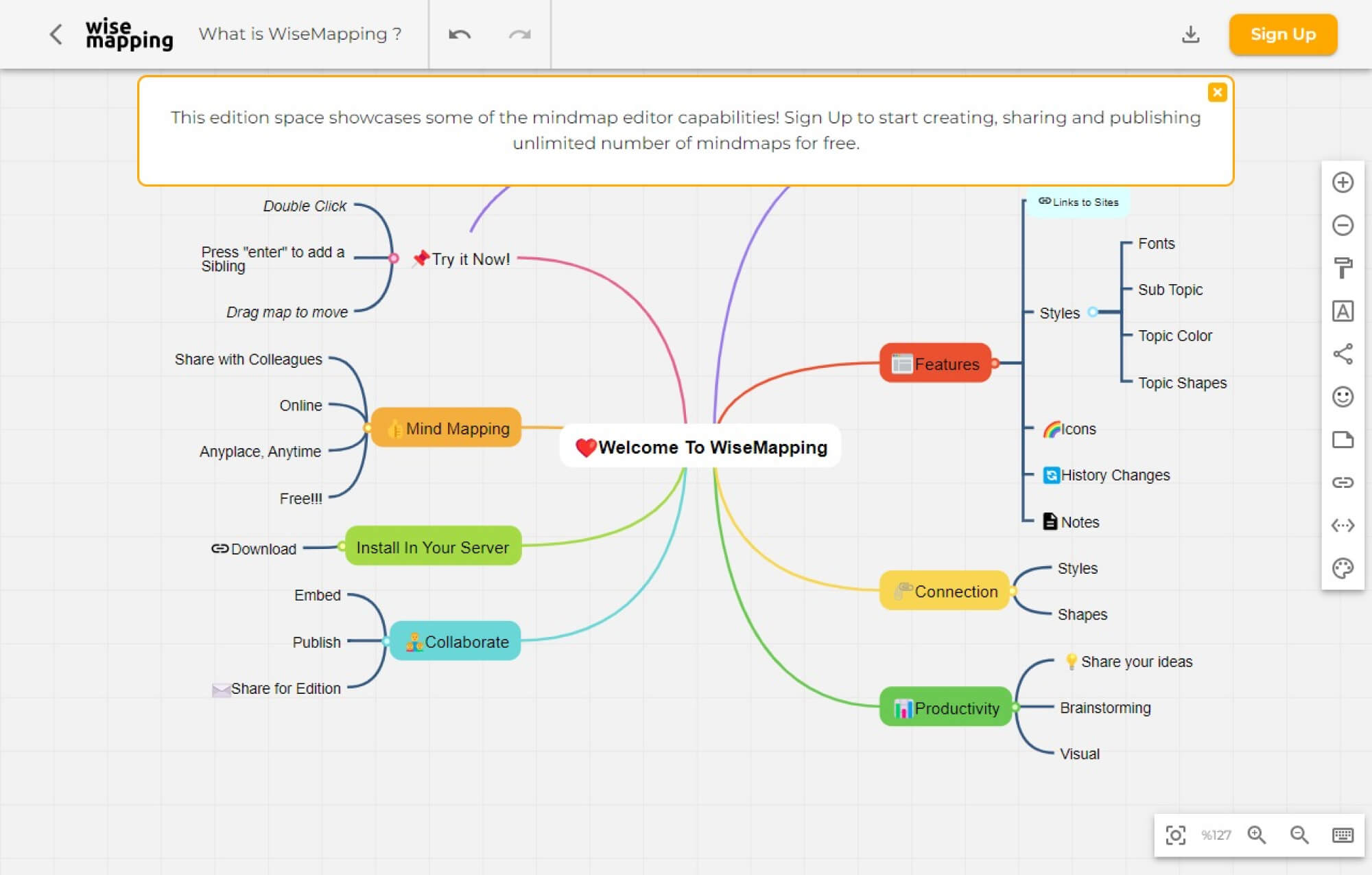 WiseMapping, outil de mindmapping