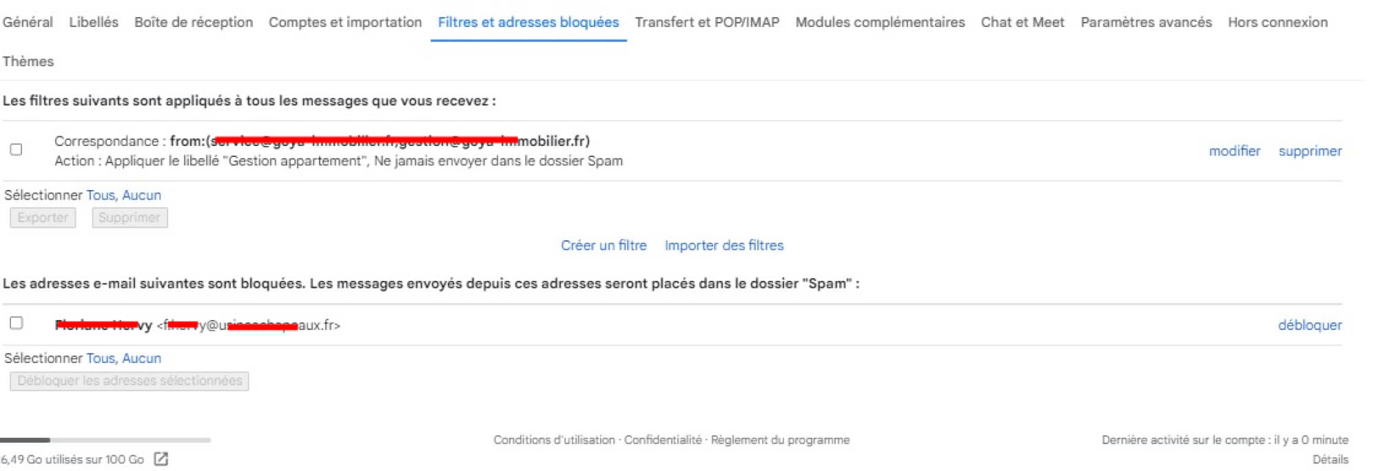 filtres gmail