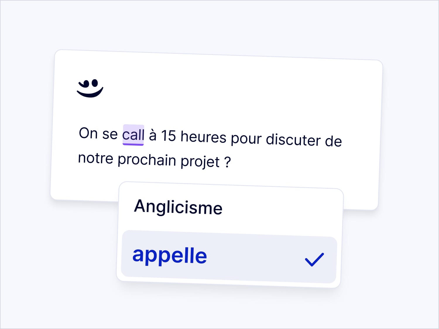 Image représentant une fonctionnalité de détection des anglicismes avec l'extension navigateur MerciApp