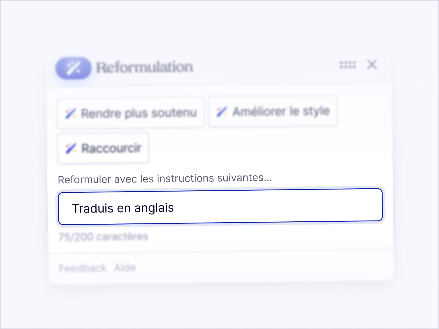 Image représentant une fonctionnalité de traduction avec l'extension navigateur MerciApp