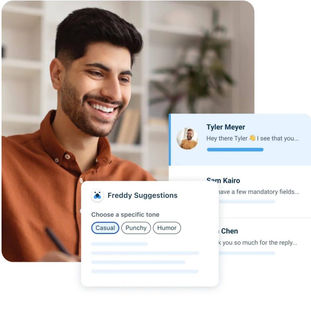 Interface de Freddy AI Agent (Freshdesk Omni)