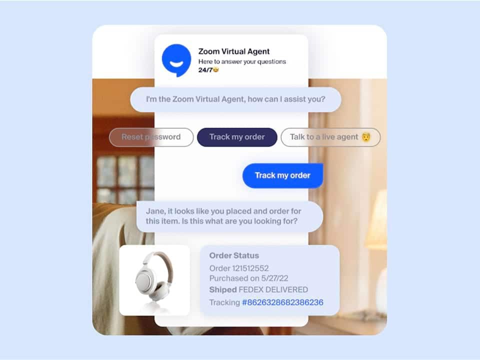 Interface Zoom Virtual Agent