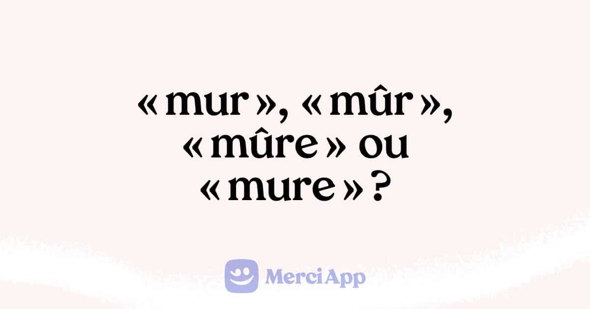 Écrit-on « mur », « mûr », « mûre » ou « mure » ?