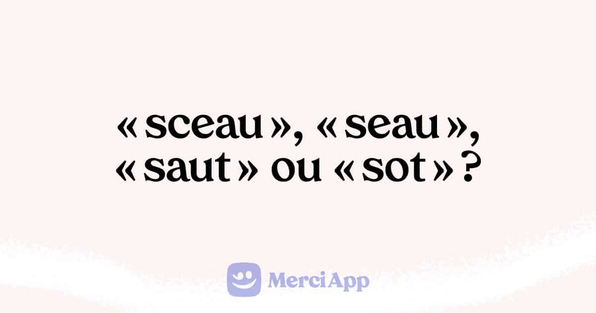 Écrit-on « sceau », « seau », « saut » ou « sot » ? 