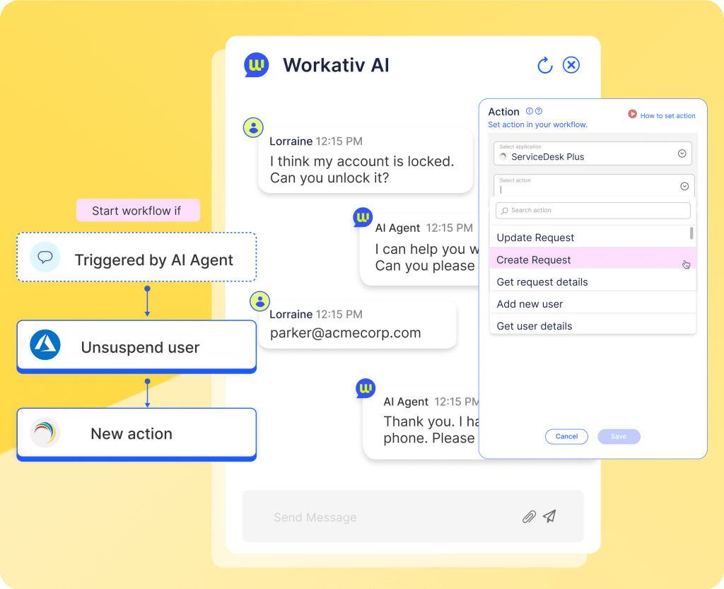 Interface Workativ Assistant